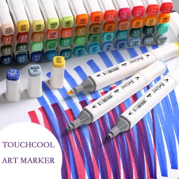 

TOUCHCOOL Art Marker Manga Drawing Art Markers Dual Head Alcohol Brush Markers Sketch Brush Pen Designer Paint Pen Wholesale