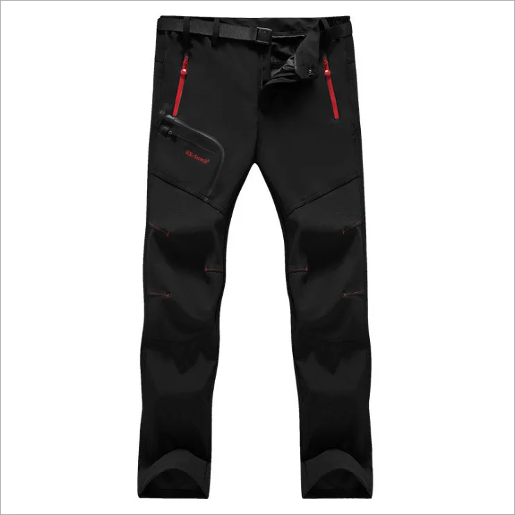 Уличные мягкие быстросохнущие эластичные брюки для рыбалки мужские и женские водонепроницаемые износостойкие дышащие походные альпинистские брюки - Цвет: Women Black