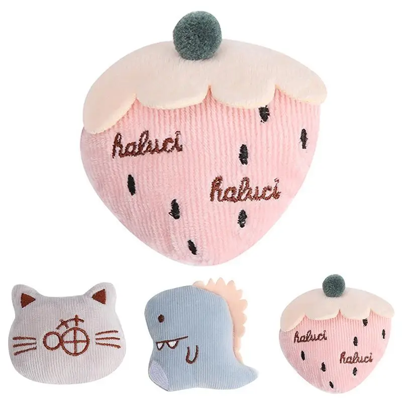 

Cat Plush Toy Cute Interactive Cat Strawberry Dinosaur Cat Toy With Catnip Pet Kitten Chewing Toy Pet Supplies Herbe A Chat