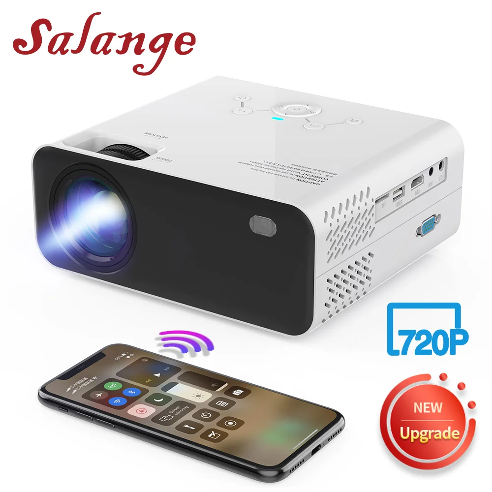 Salange E450S мини светодиодный проектор телефон 720P портативный Proyector фильм