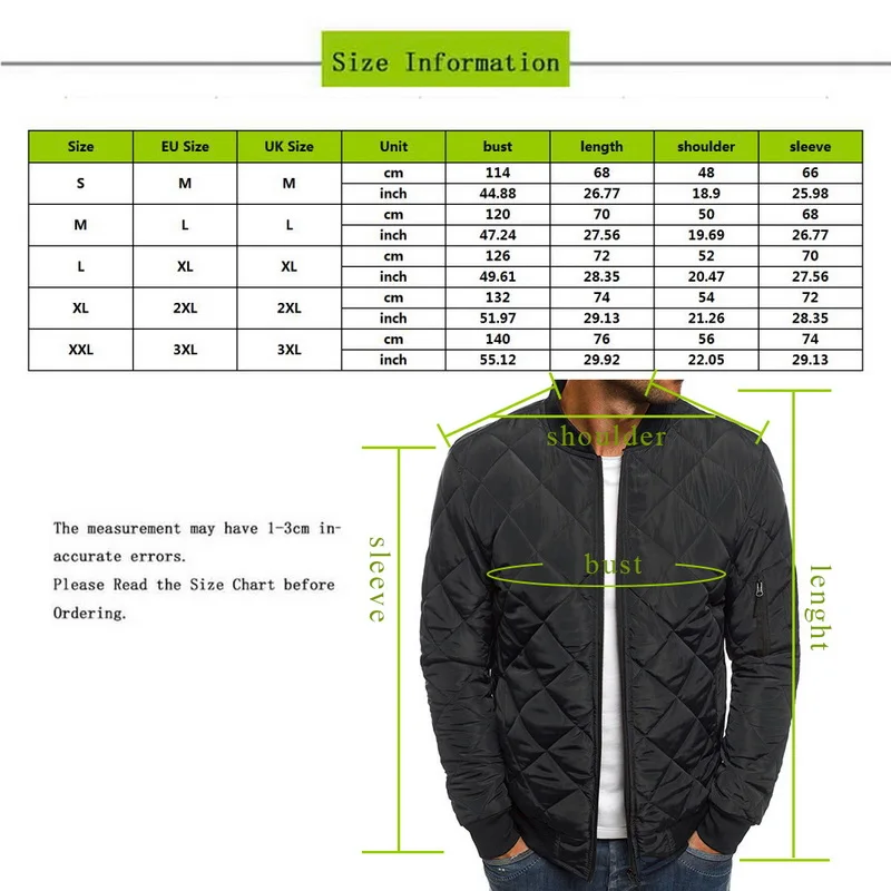 Winter Jacket Men Warm Coat Causal Zipper Men's Jackets Parkas Light Weight Clothes For Men Streetwear Clothing Winter Coat Male