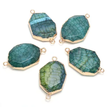 

Natural Semi Precious Stone Connector Agate Irregular Shape Hemming DIY Bracelet Necklace Making Jewelry Finding Package Sale