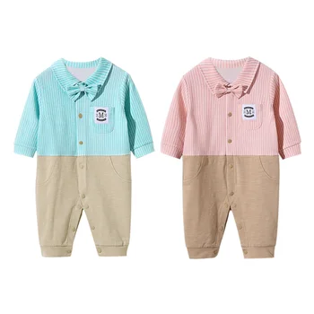 

Infant Baby Boy Gentle Design Striped Long Sleeve Rompers Kids Bodysuit Jumpsuit Newborn Clothes