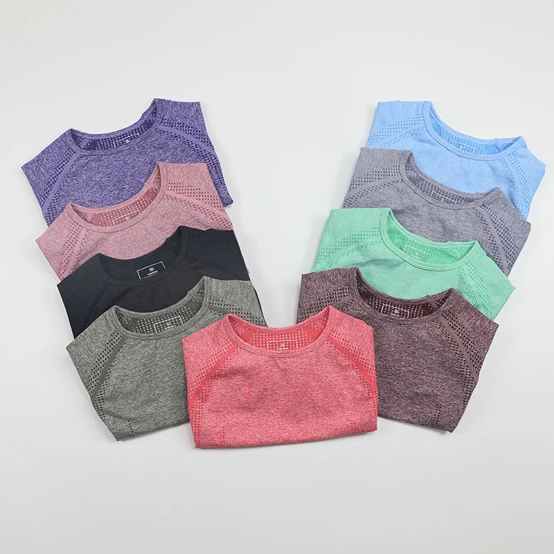 Sports T Shirt Yoga Top Yoga Shirt Sports Shirt 12 Colors Vital Seamless Yoga Shirt Women Fitness Short Sleeve Crop Top Workout Tops Gym Clothes Sportswear Running T-shirts