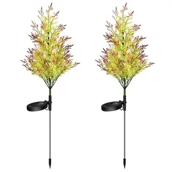 

2pcs Outdoor Courtyard Led Christmas Tree Lights Solar Lamp Waterproof Floor Lamp Courtyard Decoration Flashing Light