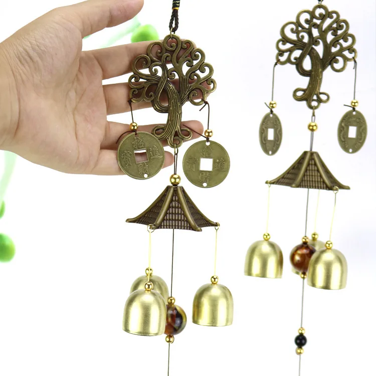 

Retro Alloy Tree Pendant Hanging Decoration Wind Chime Home Festive Cai Lucky Door Curtain Stores Feng Shui Pendant