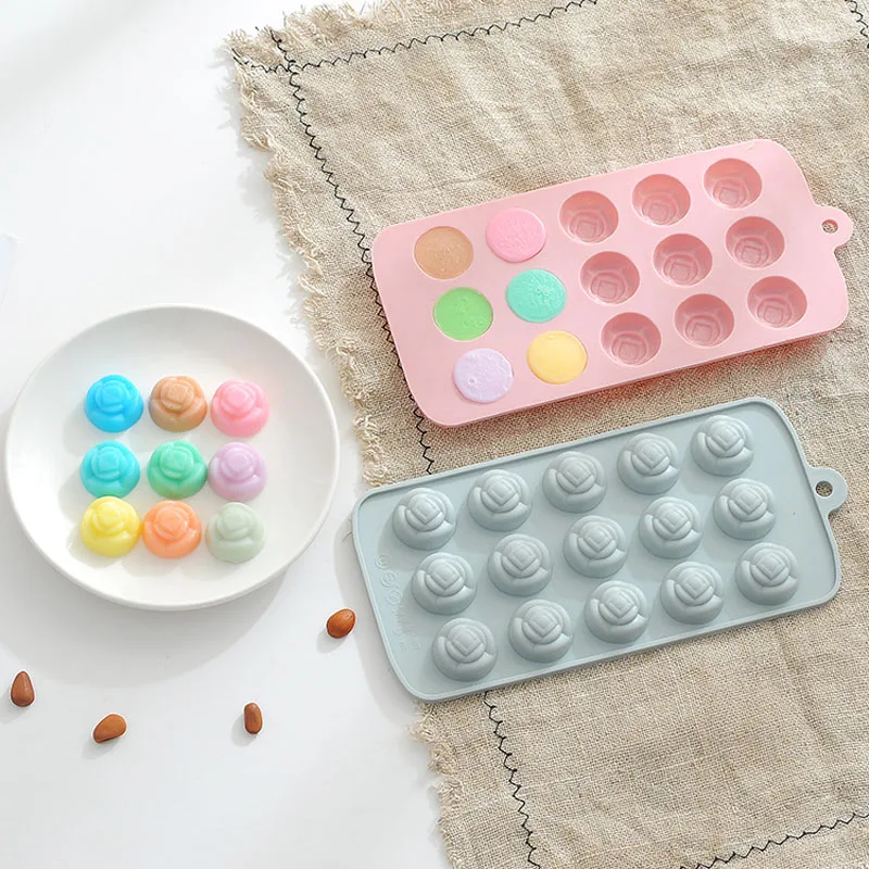 15 Cells Cute Flower Style No Smell Silicone Material Cake Molds Baking