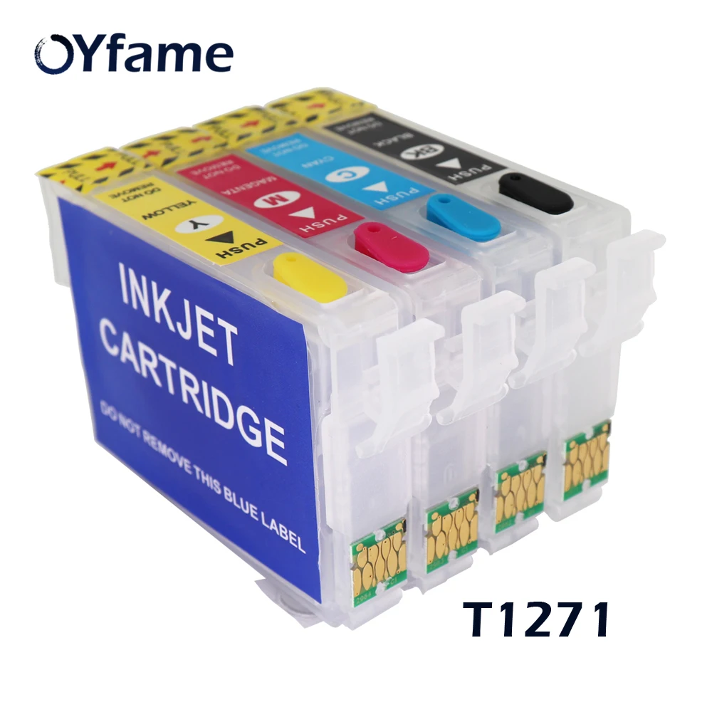 OYfame T1271 127 XL перезаправляемый картридж с чипом АРК для Epson рабочей силы 545 645 840 845 WF-3520 3530 3540 7010 7510 7520