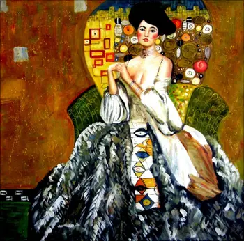 

100%Handmade Quality Hand Painted Oil Painting, Gustav Klimt Adele Bloch-Bauer Repro