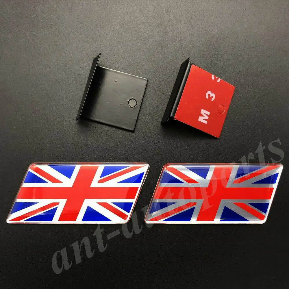 

2x The Union Jack UK Flag Car Front Grille Grill Emblem Badge Decals Sticker