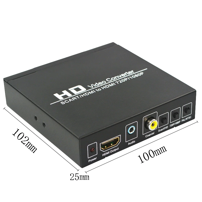Full HD 1080P Digital Converter High Definition Video Converter SCART to HDMI-compatible EU/US Power Plug Adapter For HDTV HD