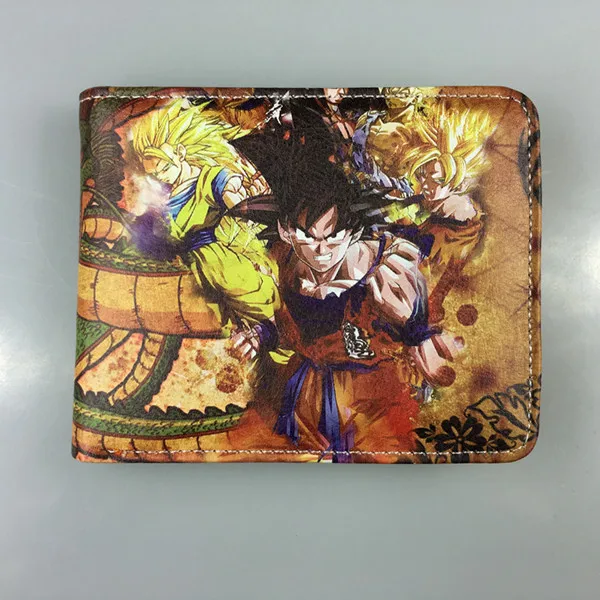 Dragon Ball, модный кошелек из искусственной кожи в стиле аниме, мягкая сумка для денег, кошельки на молнии, кошельки для монет, повседневные кошельки для карт, унисекс, подарки - Цвет: Бежевый