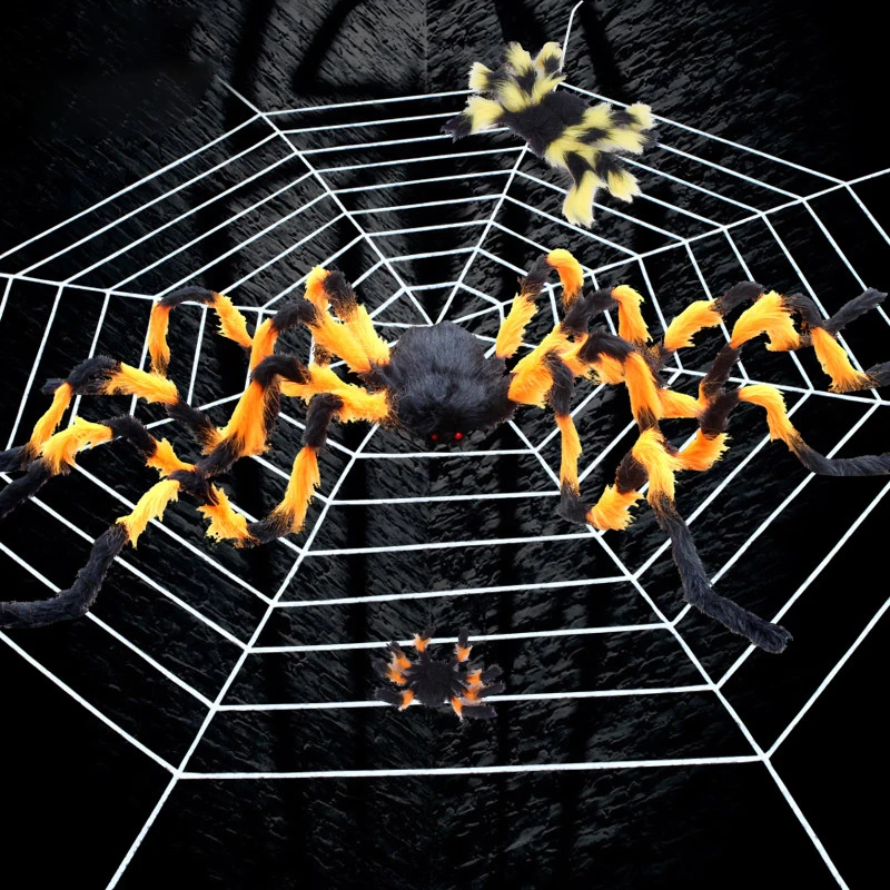 Spider Web Triangulation Halloween Outdoor Decoration Props Simulation Of Large Goo Toys Theme Party Atmosphere Set Up Props