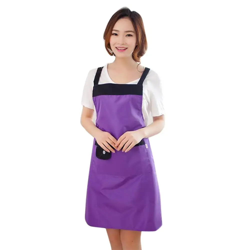 Purple Кухня фартук Водонепроницаемый и маслонепроницаемый Кухня без рукавов домашний фартук воды износостойкие комбинезоны Кухня аксессуары инструменты A40 - Цвет: Purple