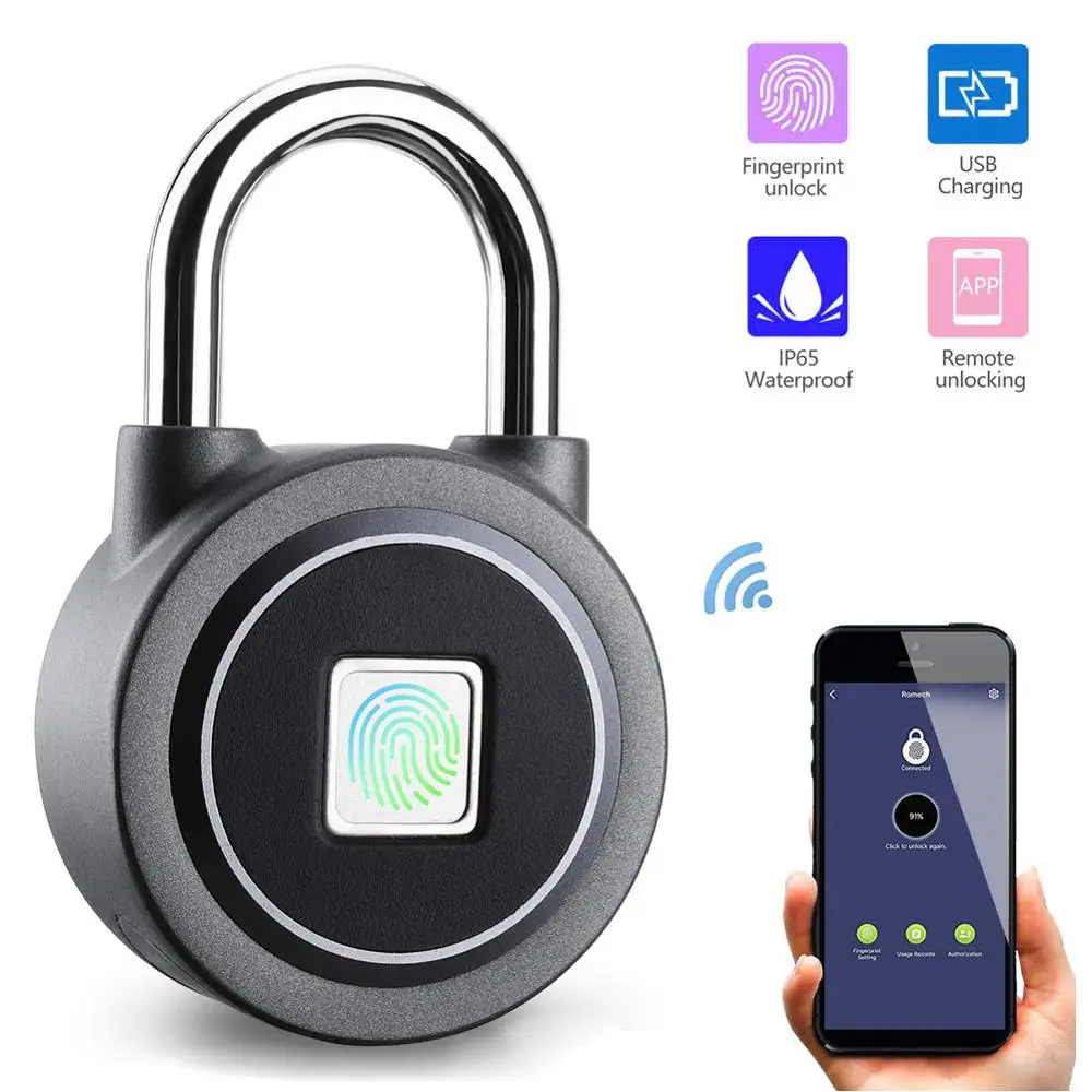 Портативный Водонепроницаемый Bluetooth умный замок без ключа отпечатков пальцев замок Противоугонный iOS Android приложение управление двери навесной замок для шкафов