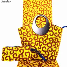 3 шт./компл. хорошее качество 6 ярдов Африканский Воск принты желтый настоящий хлопок батик с подходящими африканскими сумки с восковым покрытием набор G98-28