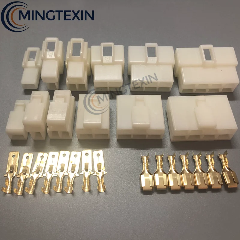 5set 6.3mm connector 1P 2P 3P 4P 6P 8P 6.3 Connector Kits Male Female Socket Plug For Motorcycle Motorbike Car | Обустройство дома