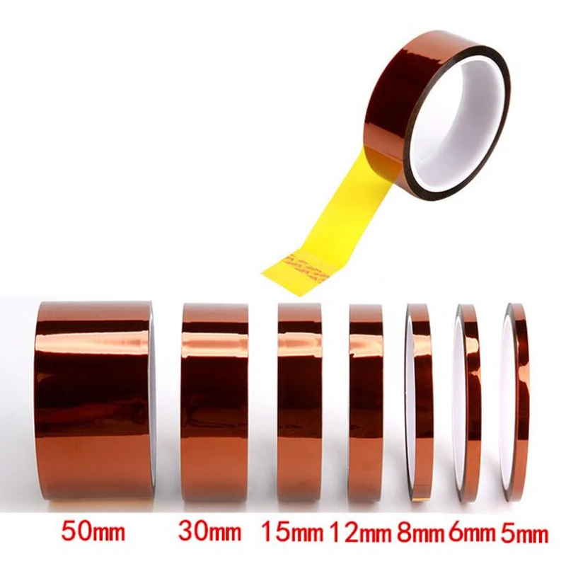 3~100mm Width 33M Kapton Tape Polyimide Adhesive Tape 0.05mm Thick Insulation 