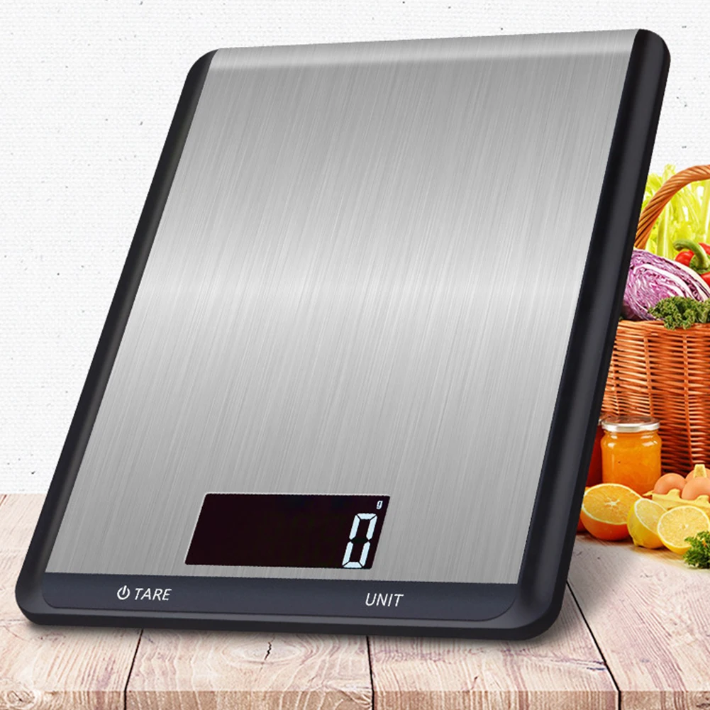 

Non Slip Home Food Weighing Portable Electronic Measuring Baking LCD Kitchen Scale Digital Tools Multifunction Stainless Steel