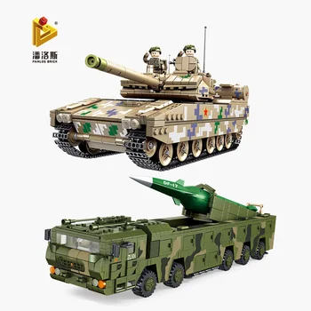 

New Panlos Modern Military Tank Building Blocks DF-17 Ballistic Missile Truck Weapons Soldiers Model Set Bricks Toys For Boys