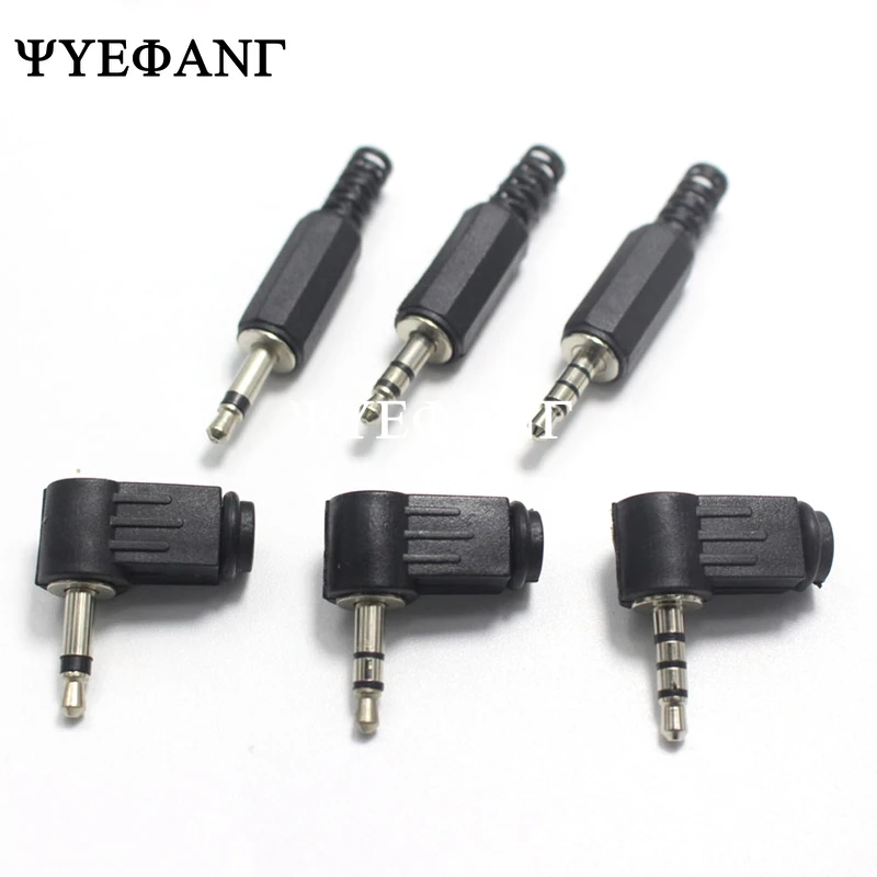Conector macho de Audio estéreo Mono de 3,5mm, 2 polos, 3 polos, 4 polos, clavijas de ángulo recto para auriculares de teléfono, 2 - AliExpress