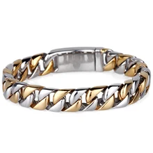 Хип-хоп звеньевая цепь браслет из нержавеющей стали для мужчин тяжелый 12 мм широкий мужской s браслеты браслет в форме велосипедной цепи модные ювелирные изделия подарок