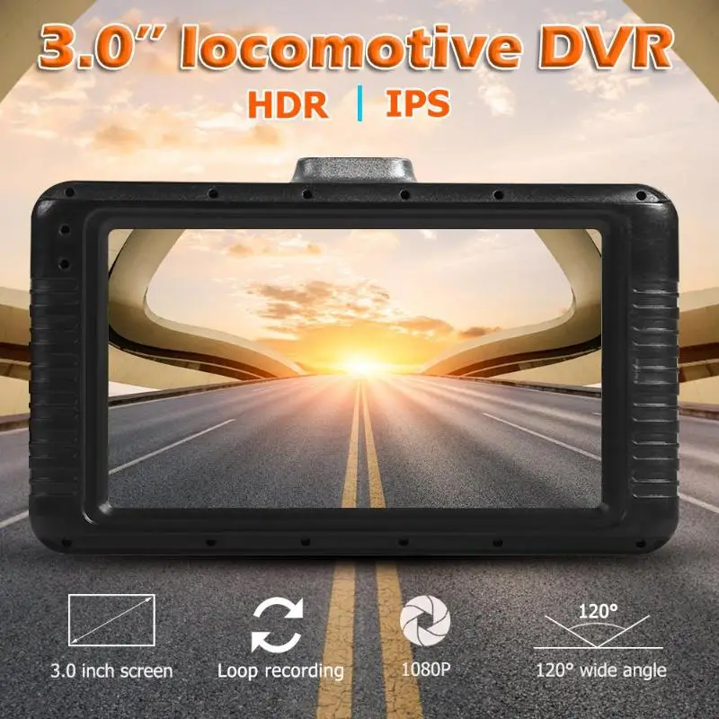 Видеорегистратор для мотоцикла Full HD 1080P и 720P двойной объектив 3,0 дюймов ЖК-дисплей функция HDR Водонепроницаемая Экшн-камера