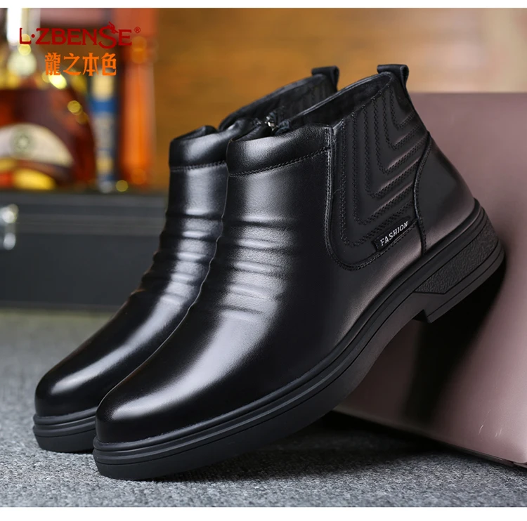 Ботильоны из натуральной кожи мужские ботинки для холодной зимы модные рабочие ботинки из хлопка теплые зимние ботинки мужская обувь на толстой нескользящей подошве