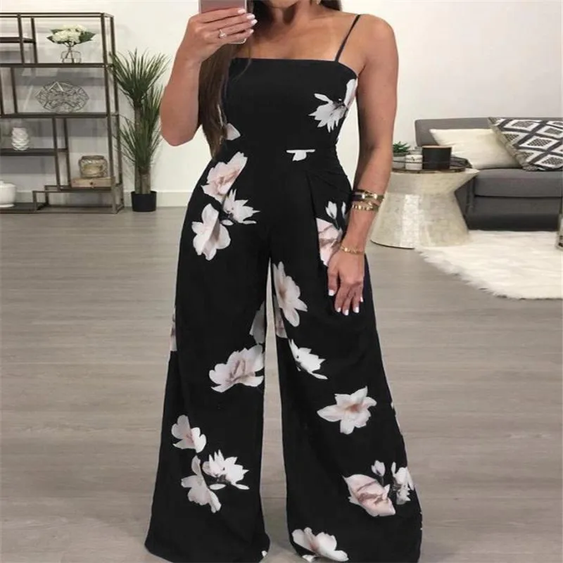 

Hirigin New Womens Summer Long Playsuit Romper Jumpsuit Ladies Sleeveless Casual Floral Print One-Piec Clothes