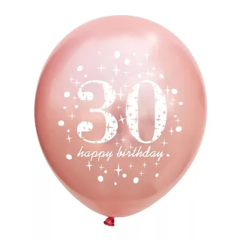 

5pcs/lot Birthday balloon writting Rose number 16 18 30 40 50 60 70 80 90 years old Birthday party digital ballon Latex Globos