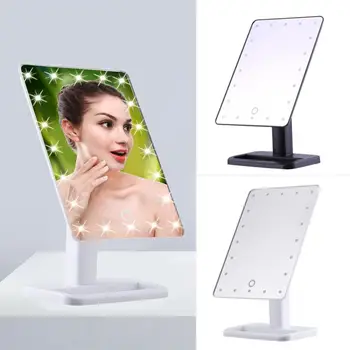 

Makeup Mirror 20 LED Touch Screen Illuminated Makeup Stand Mirror Desktop Lighted Cosmetic Mirrors White Led Mirror