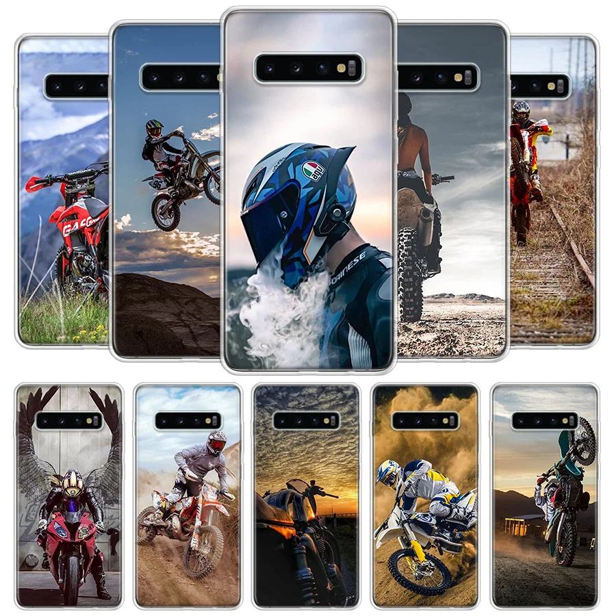 حبوب زيت زهرة الربيع Coque de téléphone Motocross dirt bike pour Samsung Galaxy A70 A50 ...