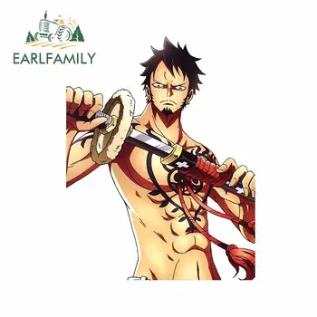 

EARLFAMILY 13cm x 10.2cm for Luffy Portgas Car Stickers and Decal Vinyl Occlusion Scratch Body for Car Waterproof Decals