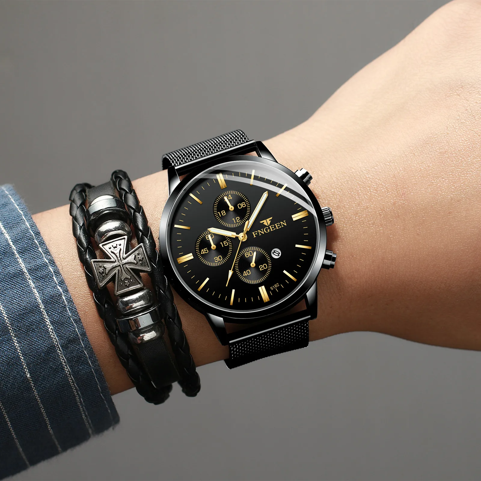 

FNGEEN Watch Men Fashion Sport Quartz Clock Mens Watches Top Brand Luxury Business Shock Resistant Waterproof Outdoor Relogio