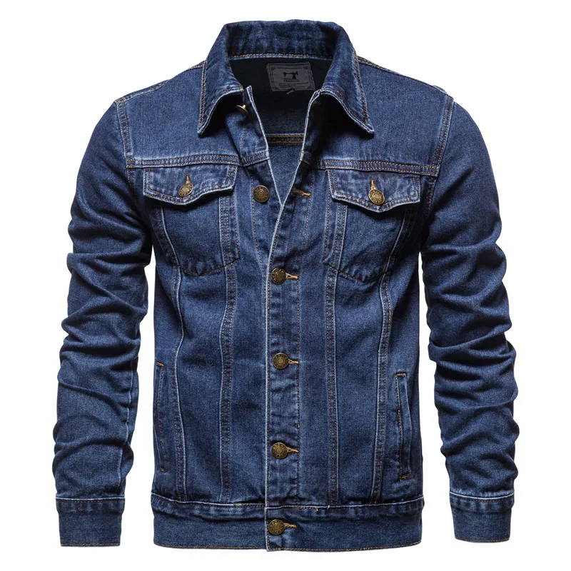 men's winter coats & jackets New Cotton Denim Jacket Men Casual Solid Color Lapel Single Breasted Jeans Jacket Men Autumn Slim Fit Quality Mens Jackets riding jackets for men Jackets