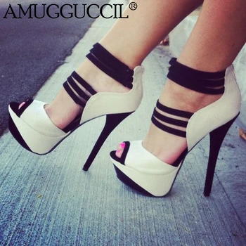 

2020 New Plus Big Size 35-52 White Pink Red Fashion Sexy High Heel Platform Party Wedding Summer Female Women Lady Sandals L1268