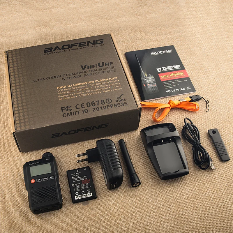 Baofeng UV 3R плюс + мини иди и болтай Walkie Talkie VHF 136 174 МГц & UHF 400 470 Dual Band Мини Two Way Радио