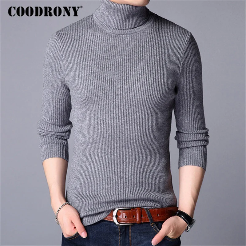 COODRONY Mens Sweaters 2018 Autumn Winter Thick Warm Pullover Men Knitted Cashmere Wool Sweater Men Heavy Turtleneck Jumper 8229