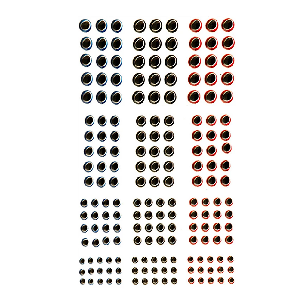 180pcs Epoxy Resin Sticker 3D Holographic Fishing Lure Eyes DIY Accessories