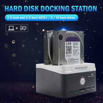 

2.5 3.5 inch SATA I/II/III 2 Bay Hard Disk Docking Station SSD HDD Case
