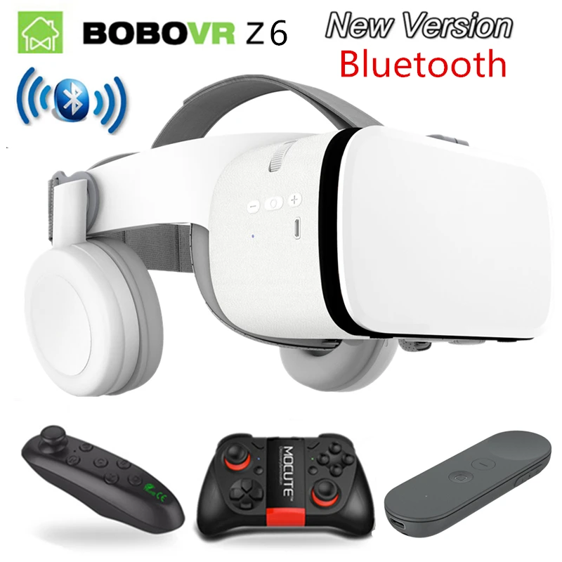 Новейшие Bobo vr Z6 VR очки беспроводные Bluetooth VR гарнитура Android IOS Удаленная реальность VR 3D картонные очки 4,7-6,2 дюймов