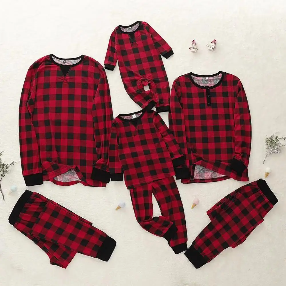 Family Christmas Pajamas Set Christmas Costumes Parental Sets Home Pajamas Cotton New Baby Kids Mom And Dad Matching Family Pack - Цвет: Multi