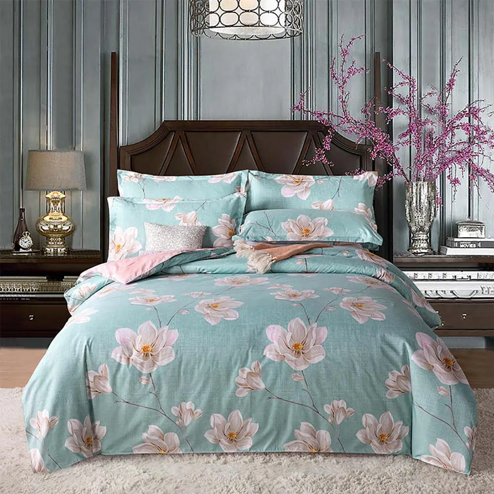 Thumbedding Magnolia Bedding Set King Size Elegant Romantic Light