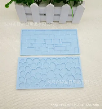 

2 Pieces Stone Wall Impression Die Fondant Cake Mould DIY Cake Rim Decoration Mold Baking Tool