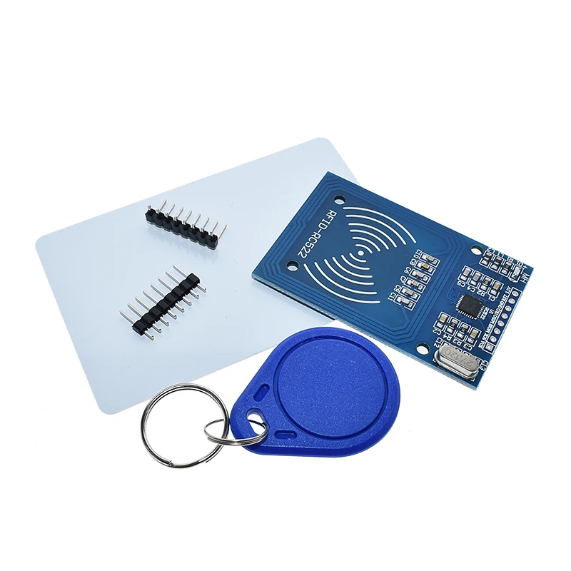 

RFID Kit RC522 Reader Chip Card NFC Reader Sensor Module Key Ring Standard S50 Blank Card/Shaped Card Curved /Straight Row Pin