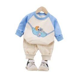 T shirt et pantalon pour enfants, vêtements à la mode pour bébés garçons et filles, dessin animé, survêtement pour nourrissons, 2 pièces/ensembles 