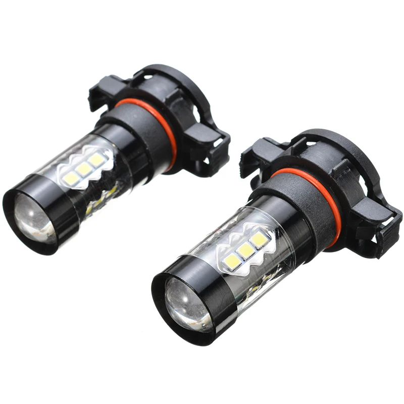 

Multipurpose 2PCS 2504 PSX24W Fog Light Day-Time Running Light Bulb White 80W LED For Brake Tail Rear Side Marker Lamp