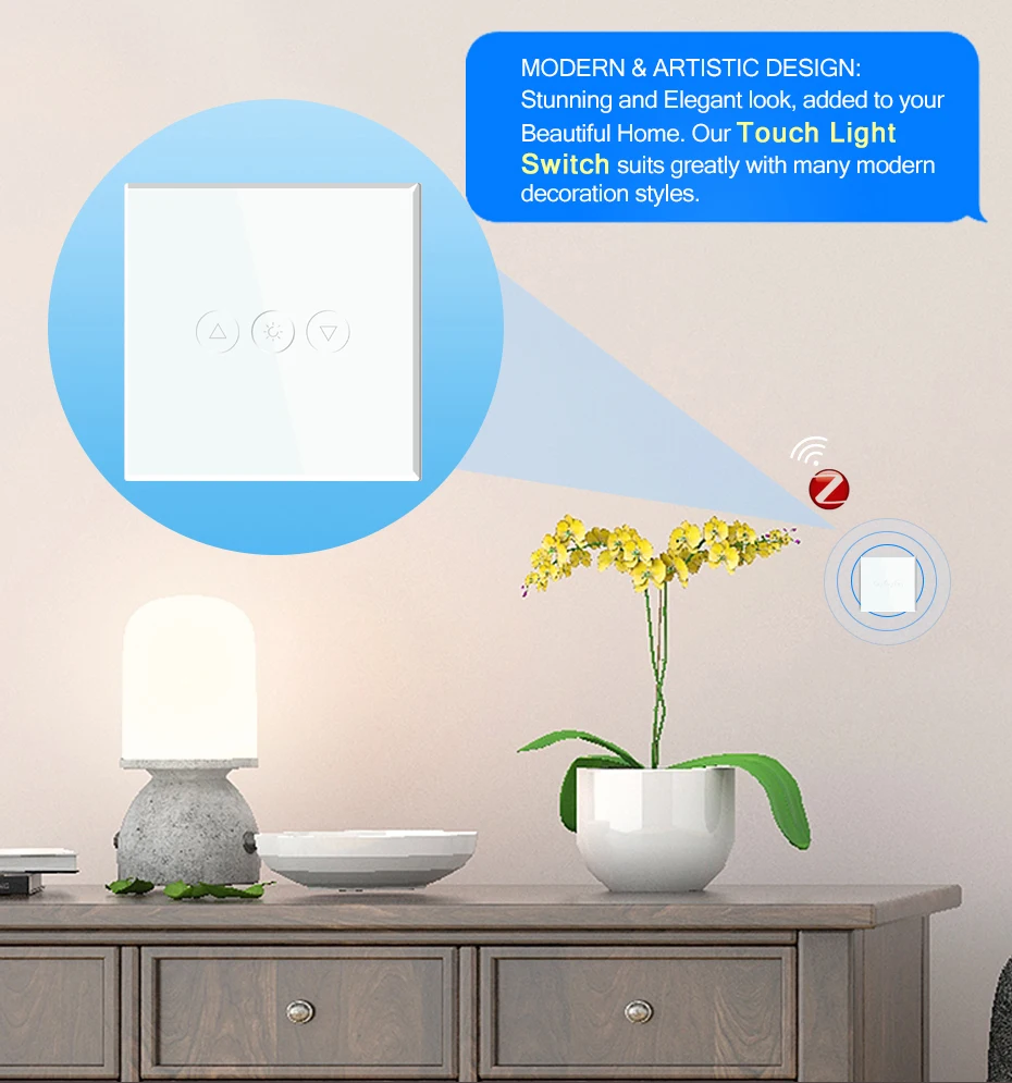 Interruptor Inteligente Regulável de Parede, Tuya Smart