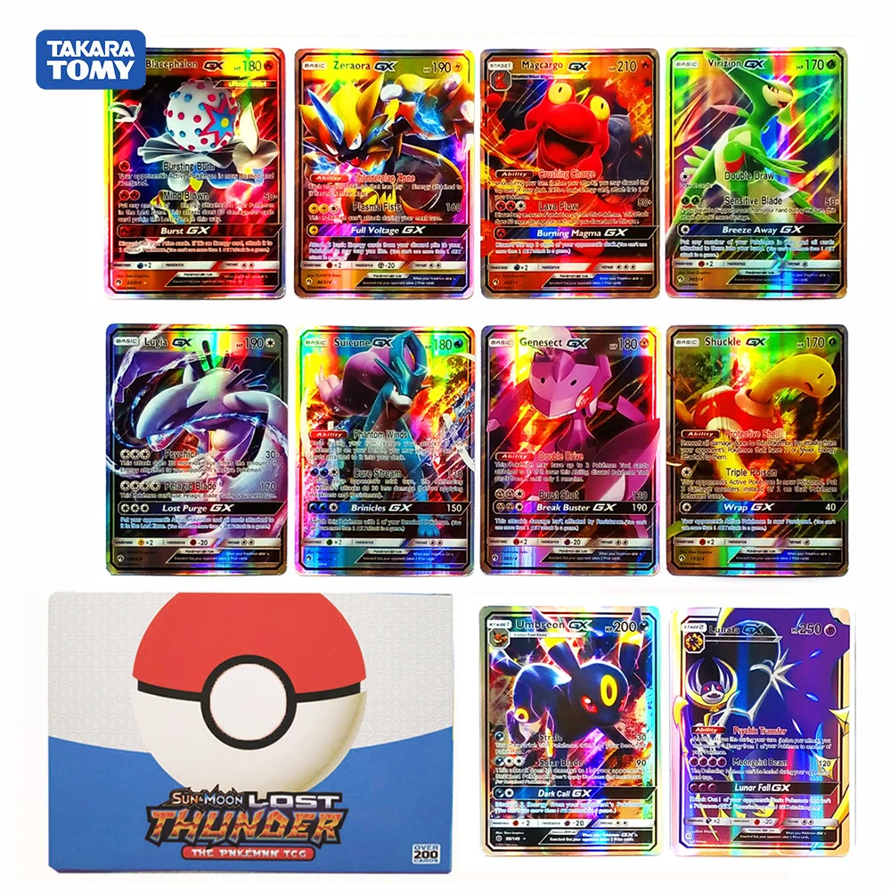 

Newest 200pcs Pokemon Evolution Card Sword & Shield Vmax GX Mega TAG TEAM Shining Cards Game Battle Trading Children Gift Toy