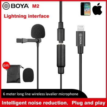 

BOYA BY-M2 Cardioid Lavalier Lapel Clip-on Microphone with 3.5mm TRS Cable Detachable Single Head Compatible with Smartphone MIc